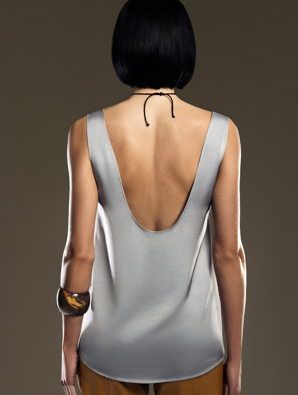 Deep Back Satin Top