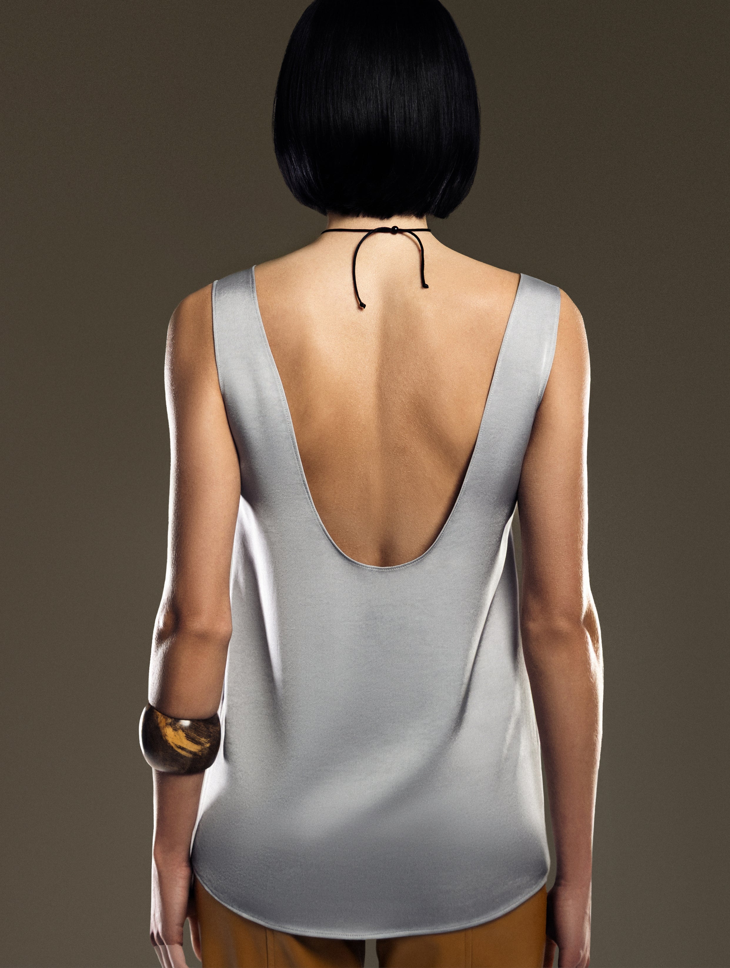 Deep Back Satin Top