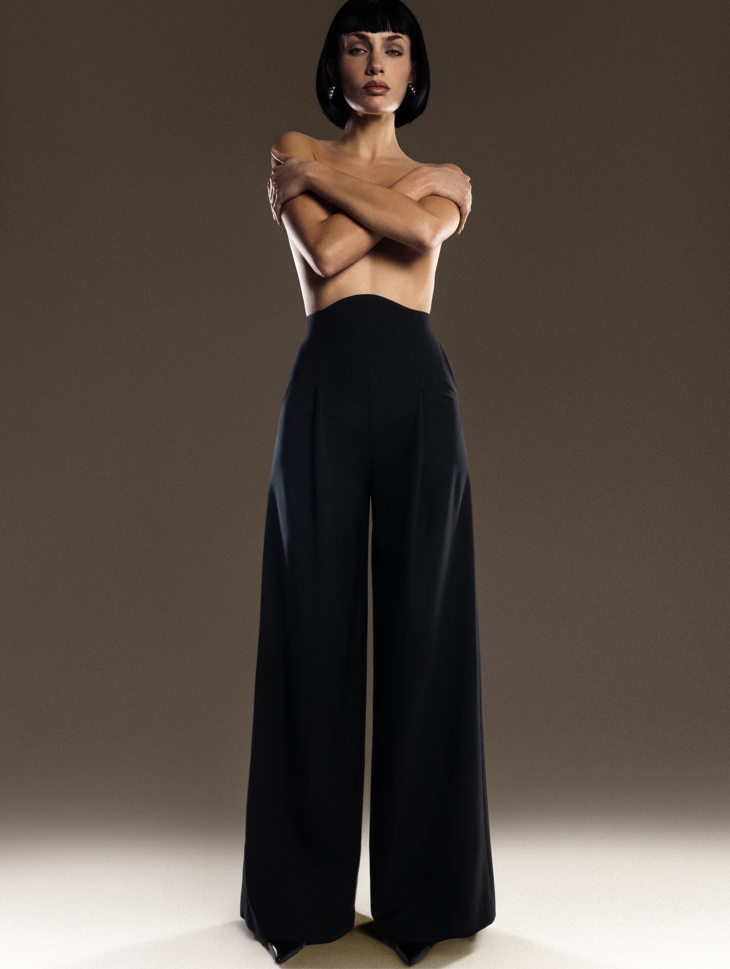 Contouring High-Waisted Flared Pants